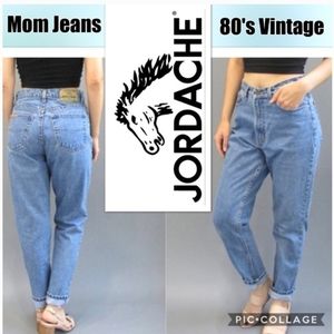 Vtg 80s Jordache Tapered Light Wash Mom Jean 15/16